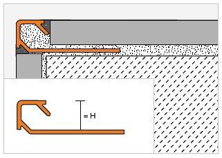 Schlueter QUADEC-TSBG alu structuur-gecoat beigegrijs decoratief profiel H=11mm L=3000mm