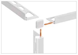 Schlueter JOLLY-AC buitenhoek decoratief wandprofiel BW zuiver wit H=11mm