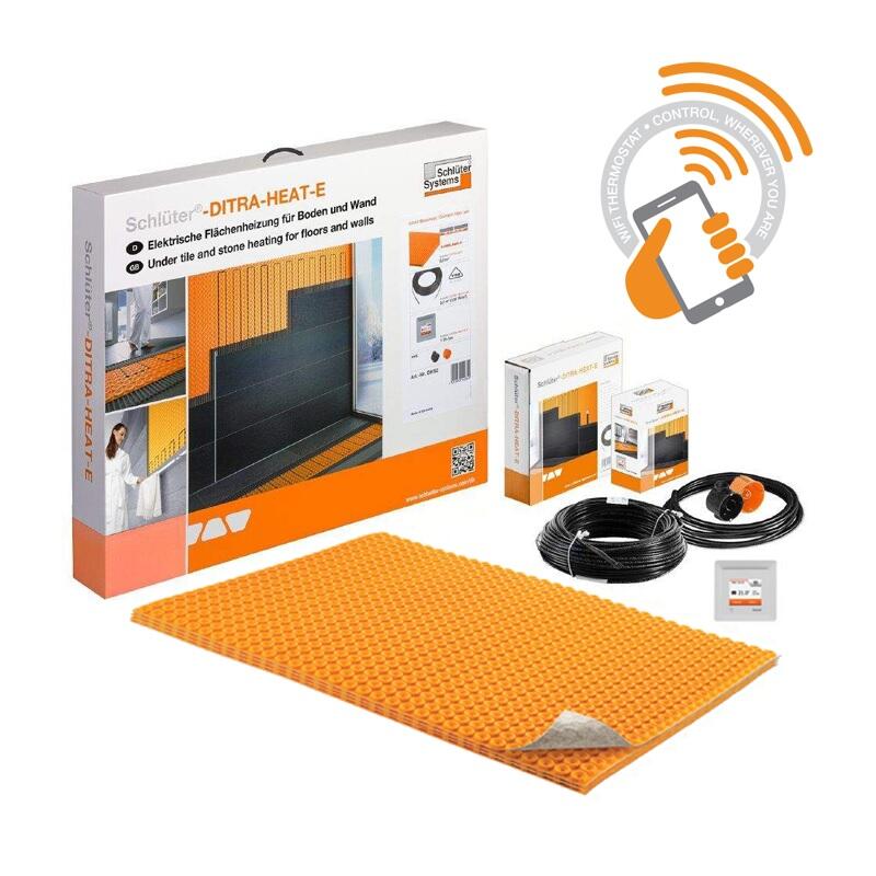 Schluter DITRA-HEAT E DUO set RT6 2,3m2 spraakbesturing, regelaar met verwarmingskabel 1,8m2 (200W)