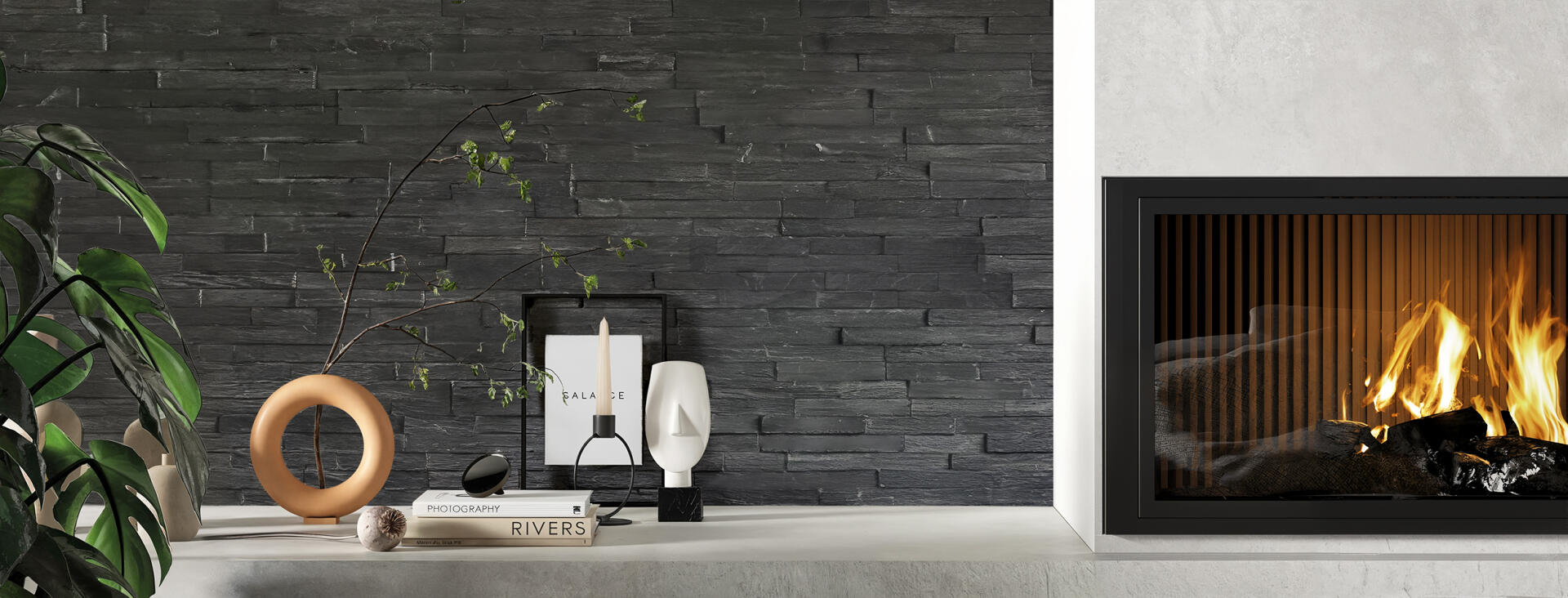 Stabigo Stone Panel Zwart 16x50