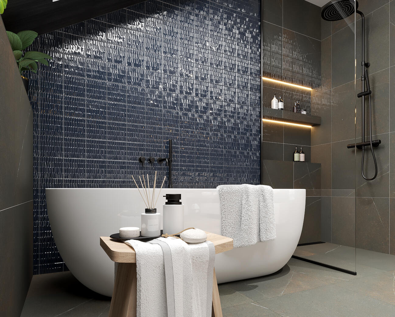 Gigacer Bamboo Blauw glans 15x15