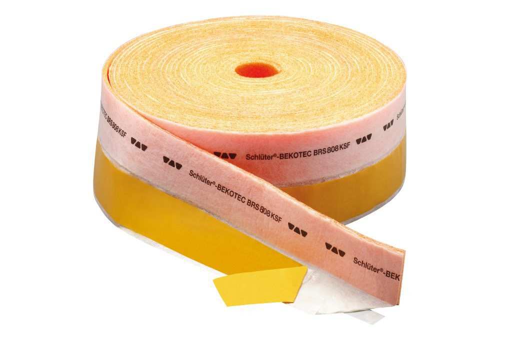 Schlueter BEKOTEC-BRS randstrook met klevende steunvoet 8 x 80 mm x 25 m rol