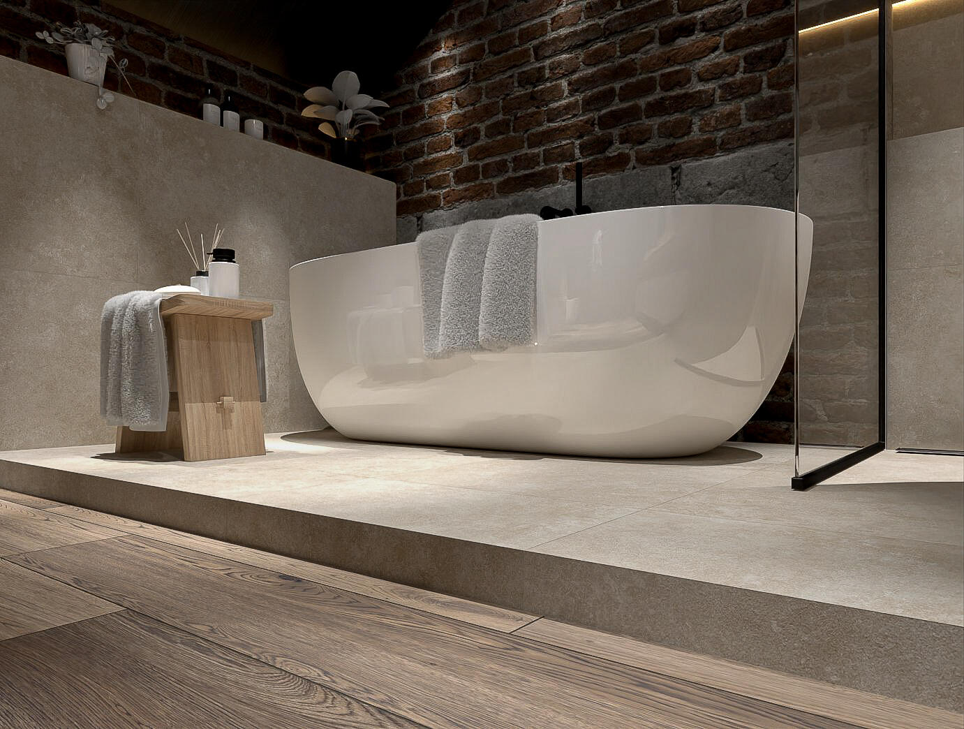 Geo Tiles Haru Beige mat 20x120