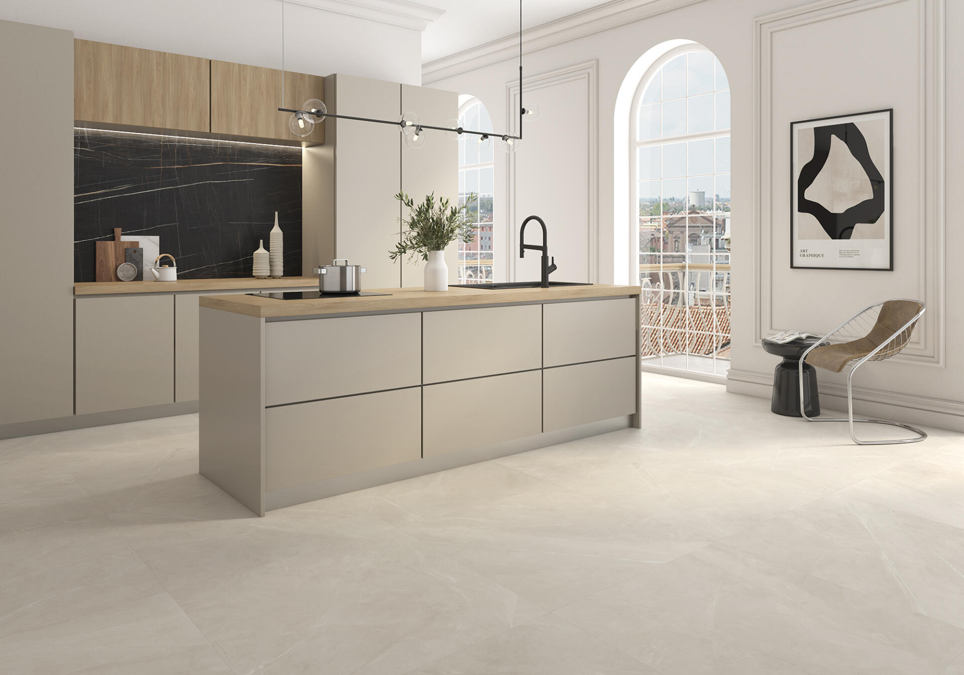 Geo Tiles Magda Beige mat 60x60