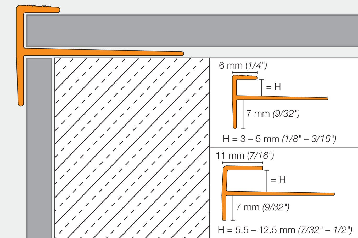 Schlueter VINPRO-STEP-ATGB kantprofiel alu titanium geborsteld geanodiseerd H=5mm L=2500mm