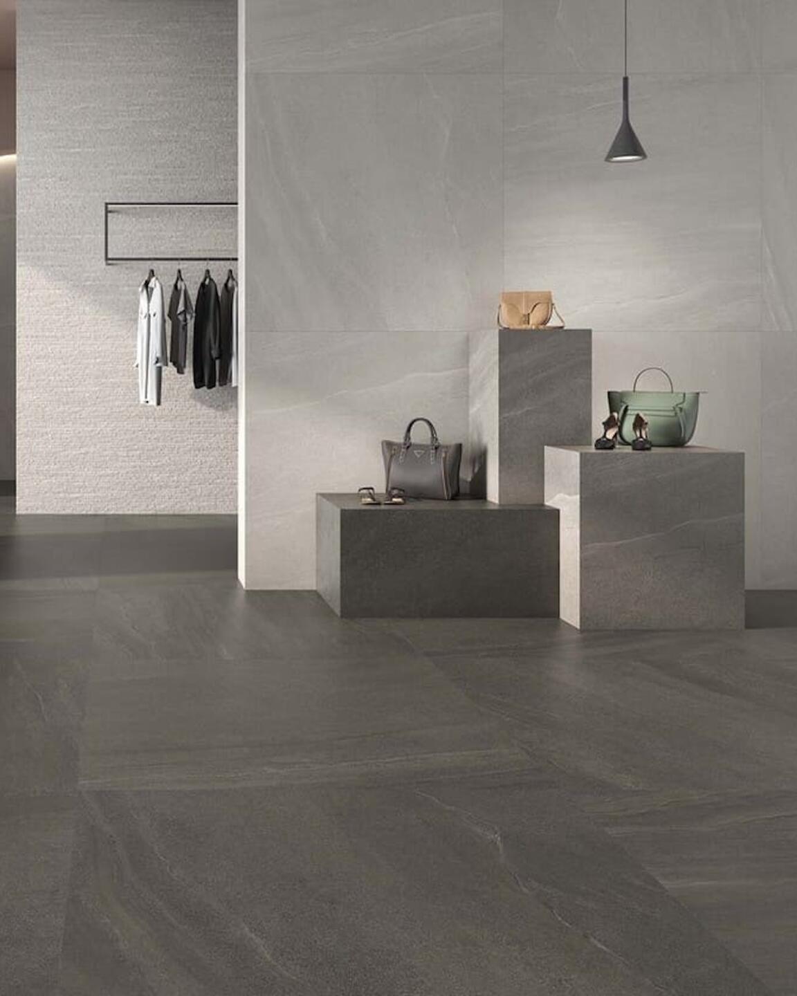 Geo Tiles Eddystone Zwart mat 120x120