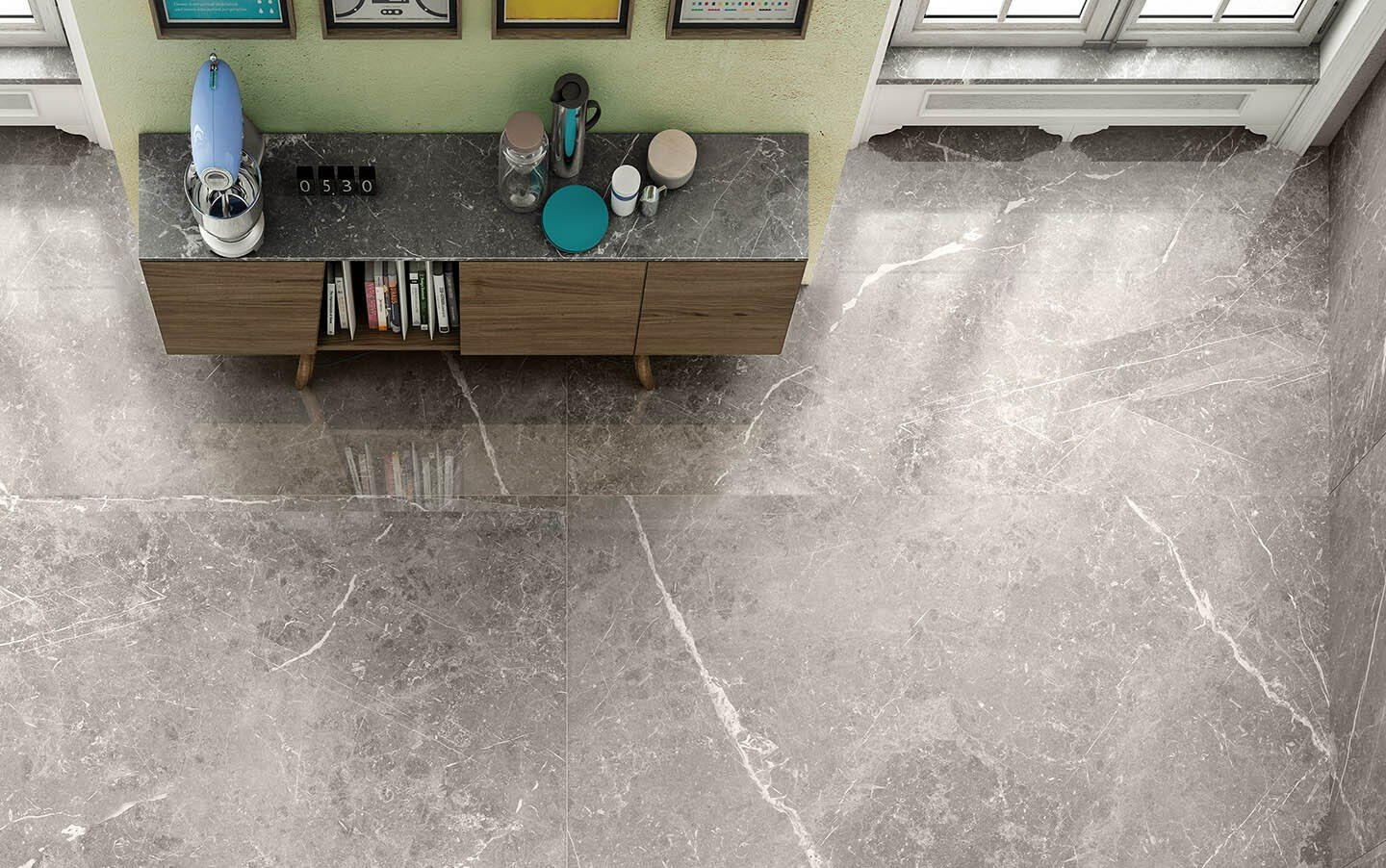 Rak Bluedelbelgio Grijs glans 60x120