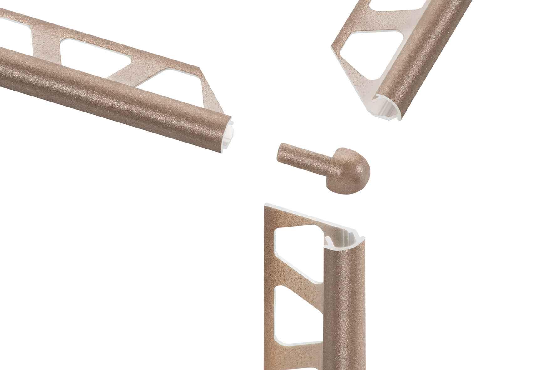 Schlueter RONDEC-TSB buitenhoek 90 gr. alu structuur-gecoat beige H=10mm