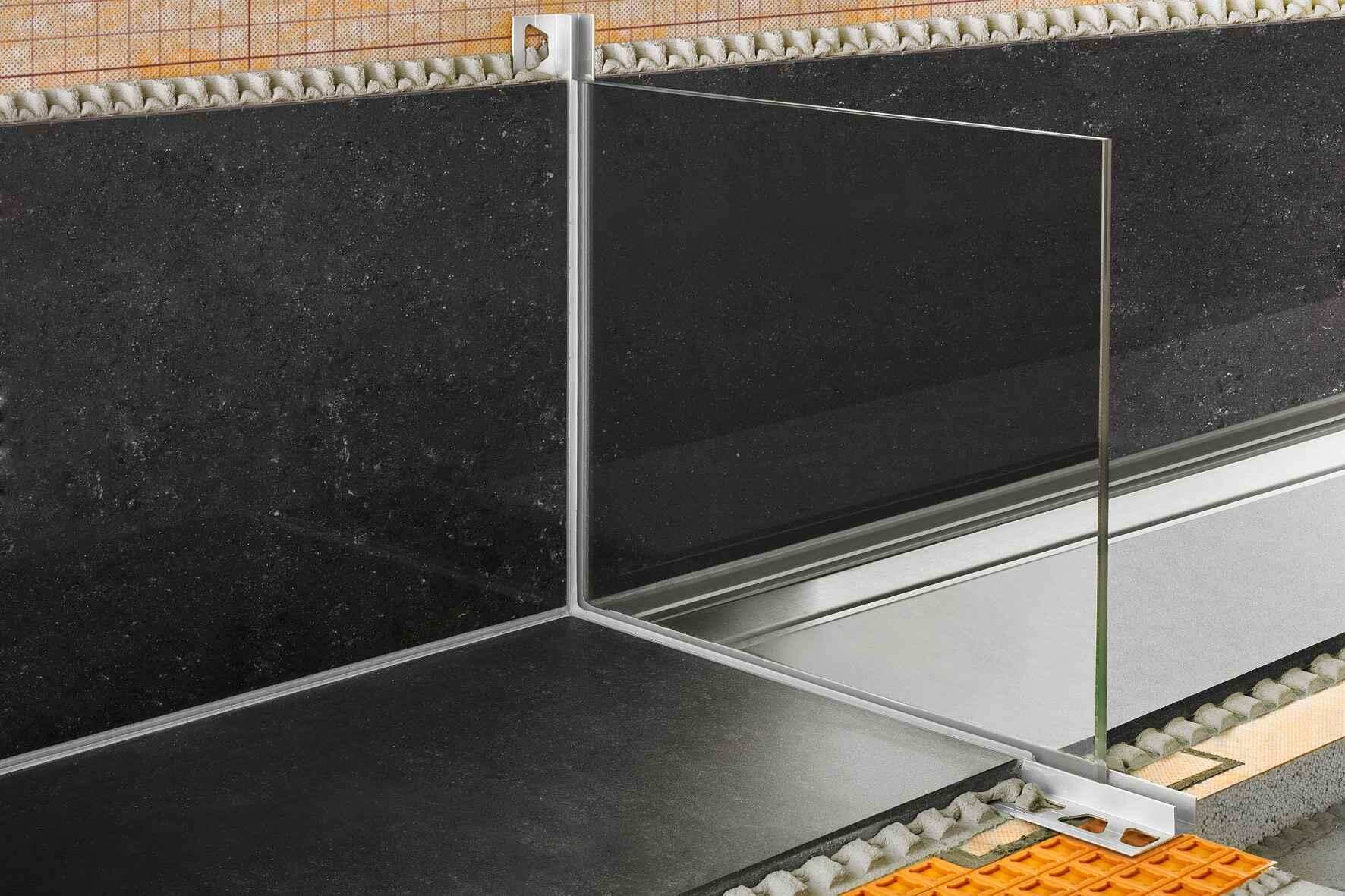 Schlueter DECO-SG-AE decoratief prof. H=11mm B=12mm L=2500mm alu mat opname mogelijkheid glaselement