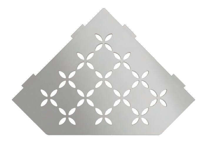 Schlueter SHELF-E S2 195x195mm Planchet design FLORAL alu structuur-gecoat steengrijs TSSG