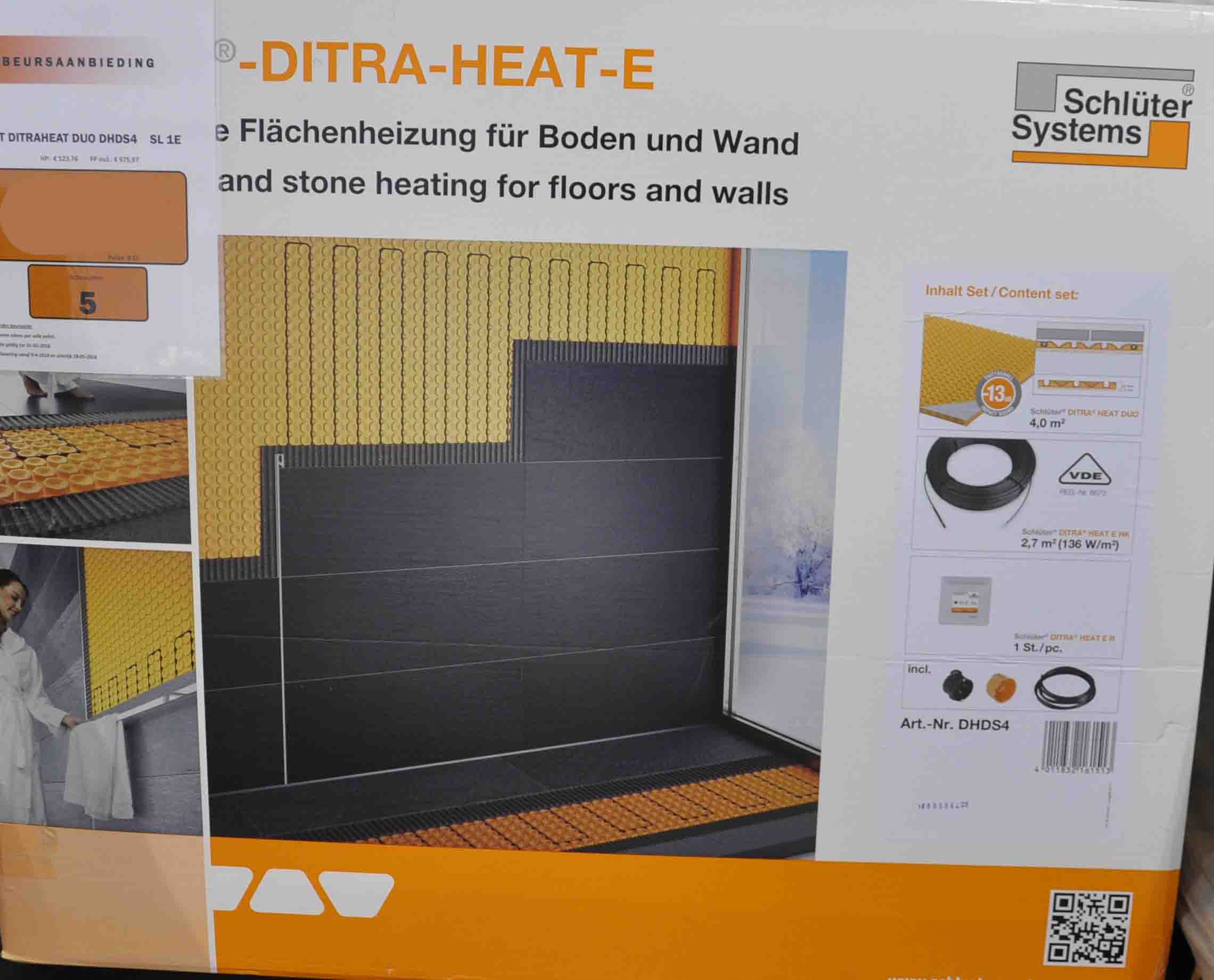 Schlueter DITRA-HEAT-E-DUO volledige set S4 ontkoppeld 4,0 m2 verwarmd
