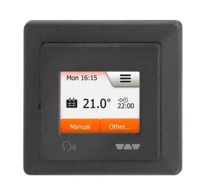 Schlueter DITRA-HEAT-E-R6 touchscreen thermostaat met twee externe sensoren, wifi en spraakbesturingsfunctie antraciet