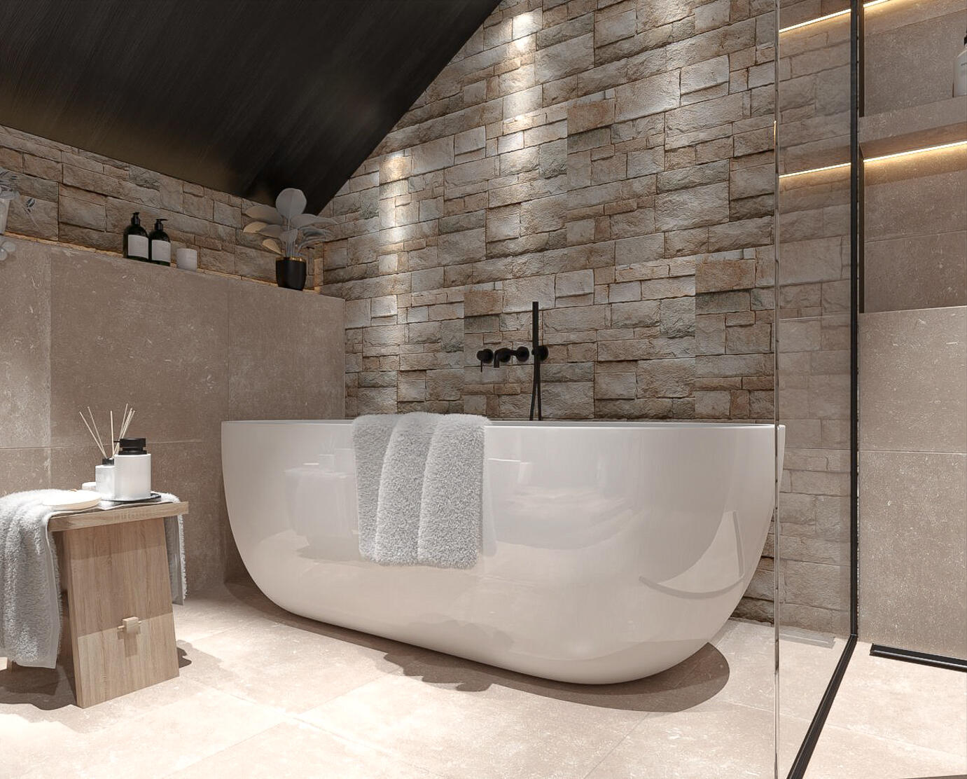 Stabigo Stone Panel Creme 25x50