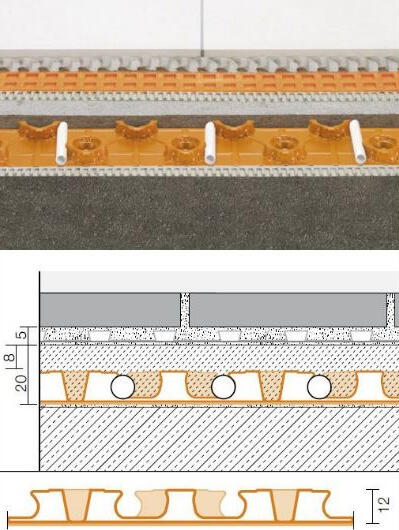 Schlueter BEKOTEC-EN 12 FK noppenplaat voor dekvloer incl draagvlies voor verlijming 110 x 70 cm = 0,77 m2