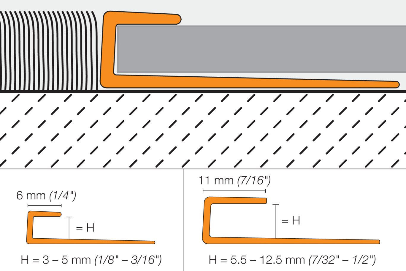 Schlueter VINPRO-S-ATGB afsluitprofiel alu titanium geborsteld geanodiseerd H=6,5mm L=2500mm