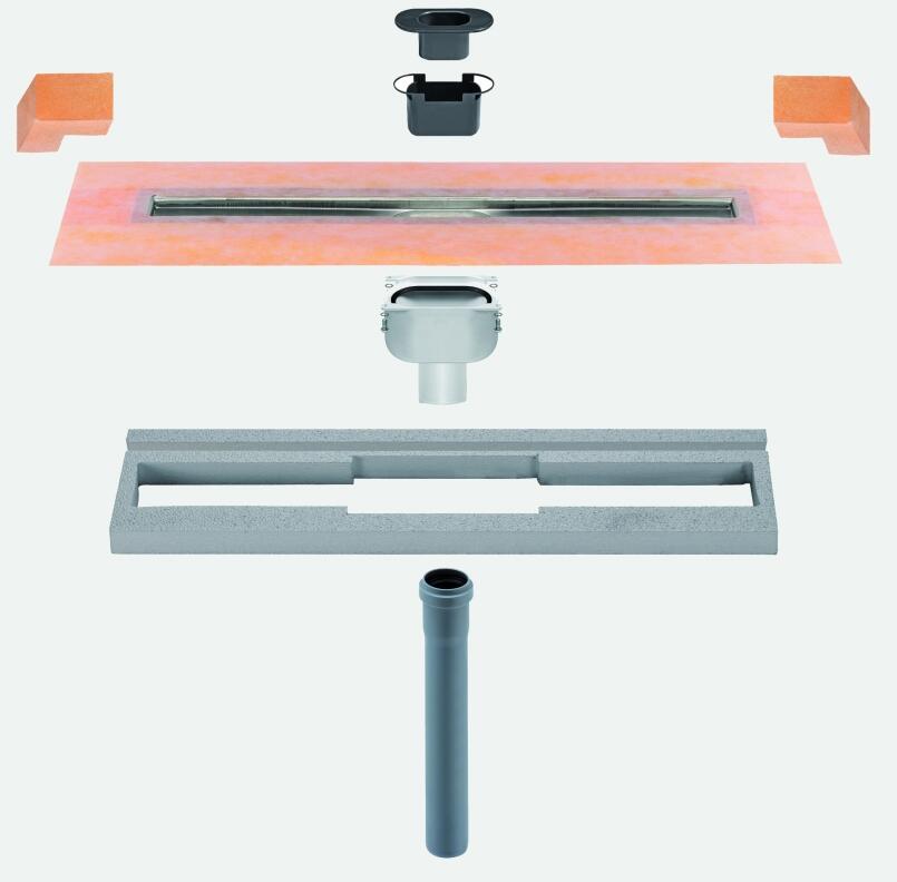 Schlueter KERDI-LINE vertikaal DN50 reukslot RVS V4A lijnafvoergoot L= 1000 mm