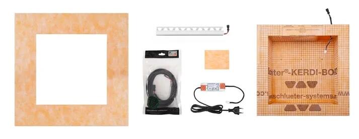 Schlueter KERDI-BOARD-NLTP Voorgevormde nis met Plug & Play LED 305x305mm warm wit 3300K