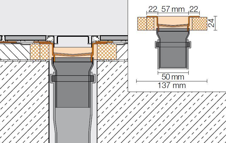 Schlueter KERDI-LINE vertikaal DN50 reukslot Siphon RVS V4A lijnafvoergoot L= 900 mm