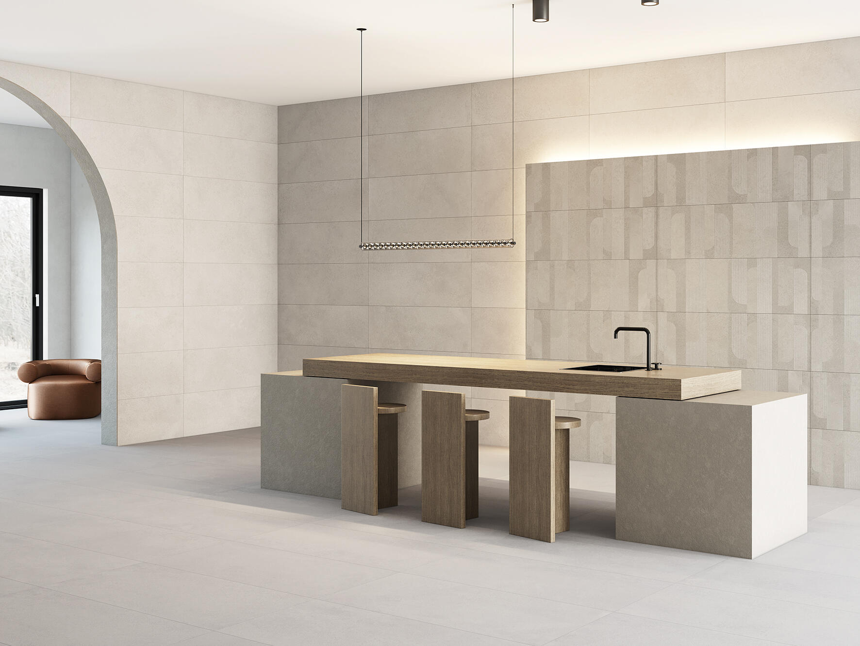 Saloni Materia Beige mat 40x120